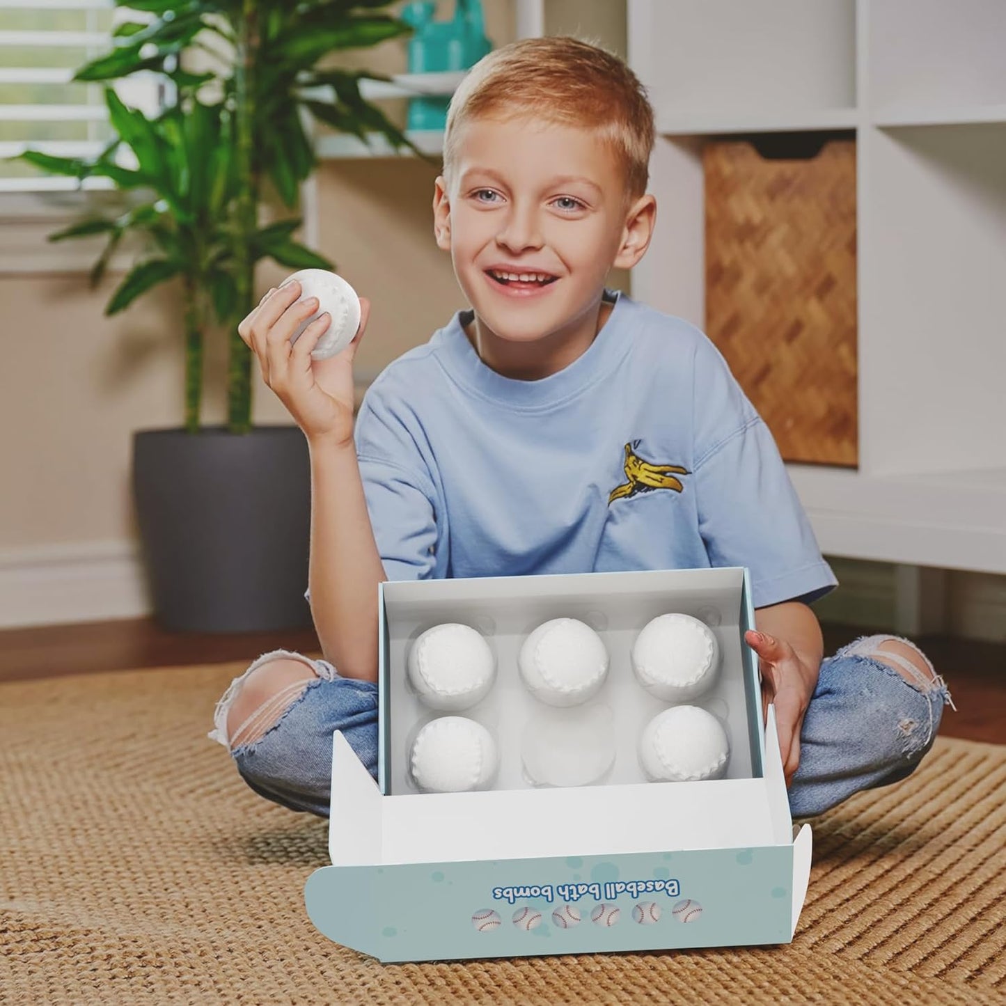 Kids Baseball Bath Bombs with prize Inside