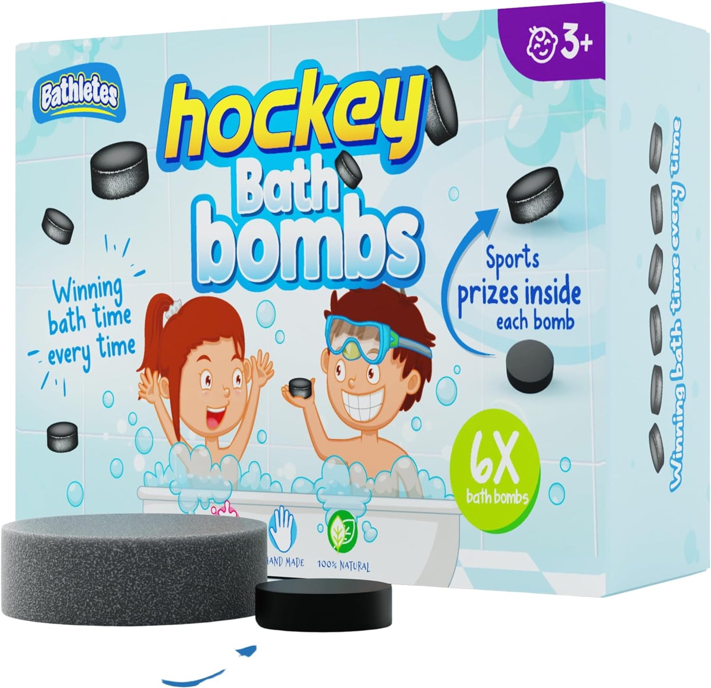 Kids Hockey Bath Bombs with prize Inside