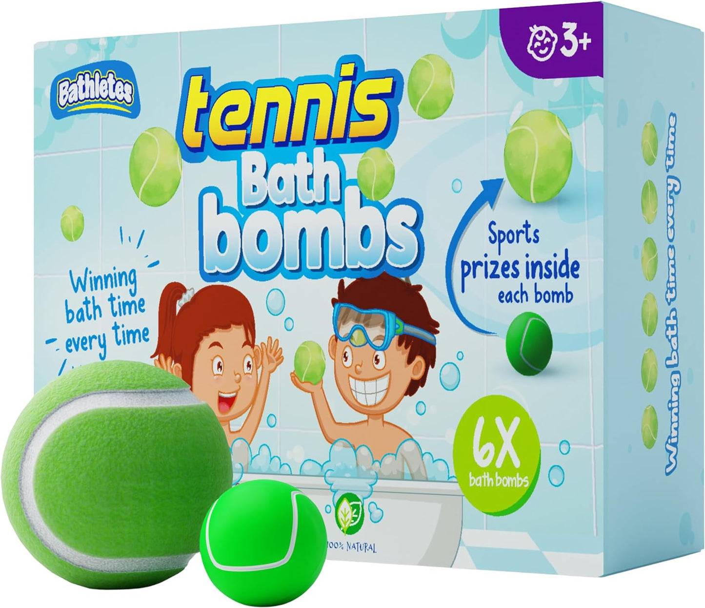 Kids Tennis Bath Bombs with prize Inside